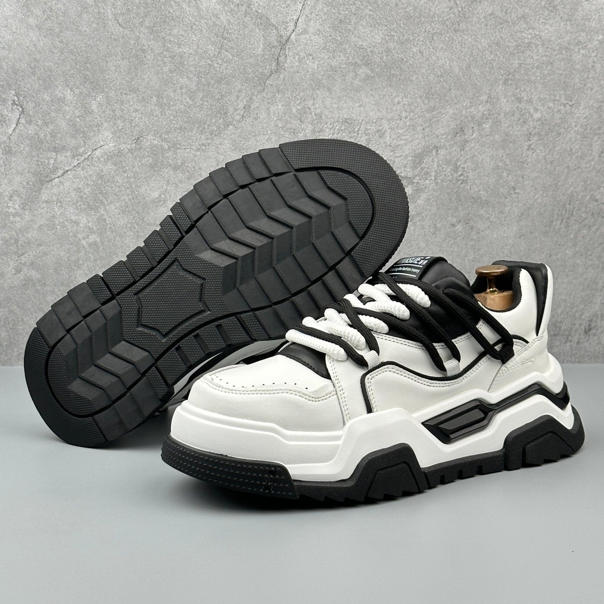 CABUNCCI Youth Trend — Plain Noodle & Kalın Taban Beyaz Spor Sneaker - Nexnovas