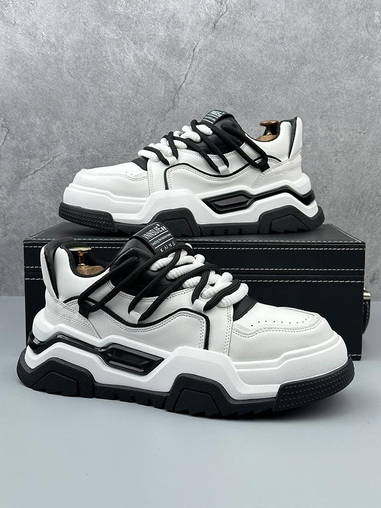 CABUNCCI Youth Trend — Plain Noodle & Kalın Taban Beyaz Spor Sneaker - Nexnovas
