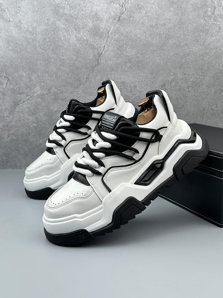 CABUNCCI Youth Trend — Plain Noodle & Kalın Taban Beyaz Spor Sneaker - Nexnovas
