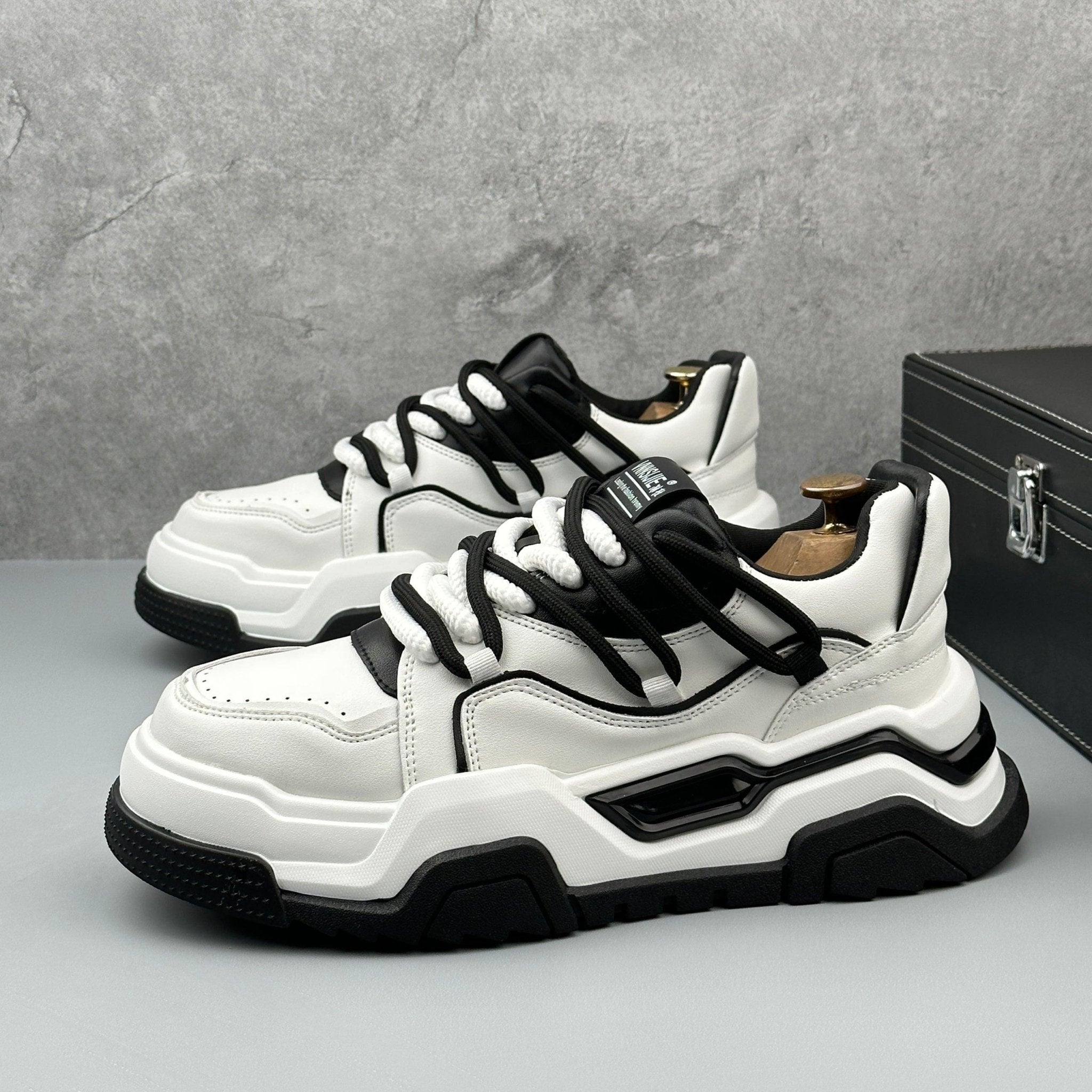 CABUNCCI Youth Trend — Plain Noodle & Kalın Taban Beyaz Spor Sneaker - Nexnovas