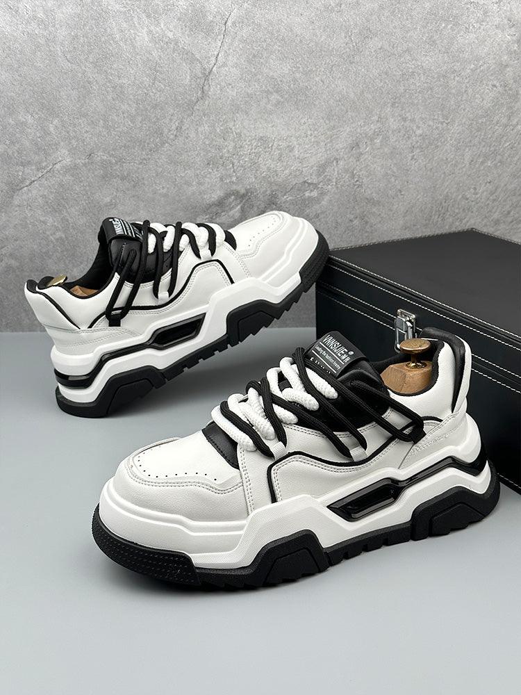 CABUNCCI Youth Trend — Plain Noodle & Kalın Taban Beyaz Spor Sneaker - Nexnovas