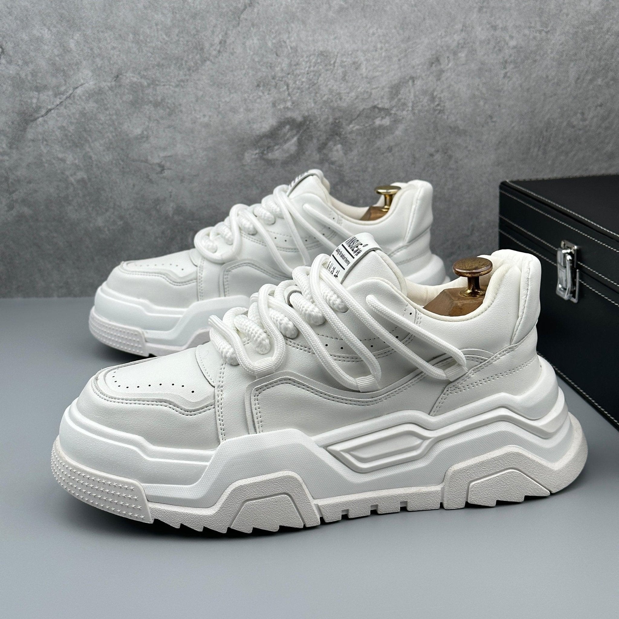 CABUNCCI Youth Trend — Plain Noodle & Kalın Taban Beyaz Spor Sneaker - Nexnovas