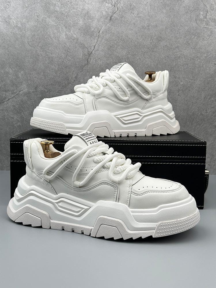 CABUNCCI Youth Trend — Plain Noodle & Kalın Taban Beyaz Spor Sneaker - Nexnovas