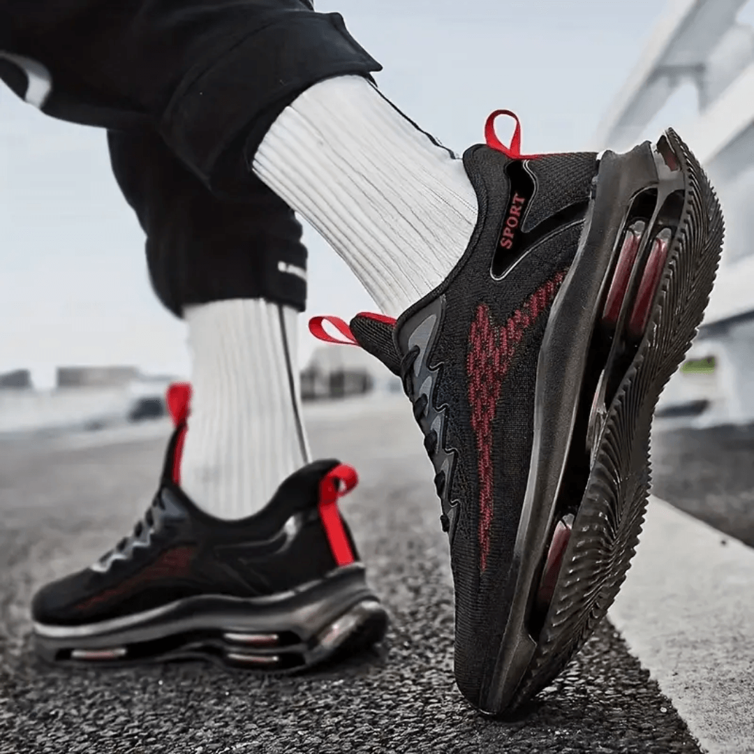 EliteStride Striped Performance Sneaker - Nexnovas