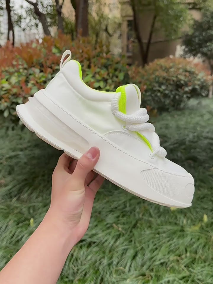 CABUNCCI Plain Noodle — Nefes Alır Medium Topuk Casual Sneaker